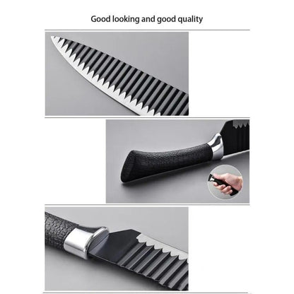 Black Edition – 6 Pcs Chef Knife Set with Cleaver, Paring Knife, Peeler & Scissors