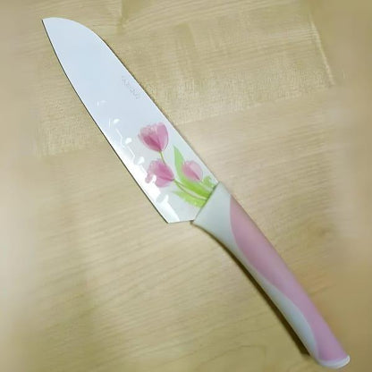 Premium 5 Pcs Flower Print Knife Set – Long-Lasting Stainless Steel Blades