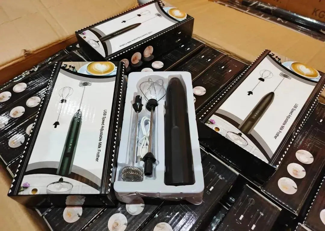 2-in-1 Electric Coffee Beater & Milk Frother – USB Rechargeable Handheld Egg & Cake Mixer