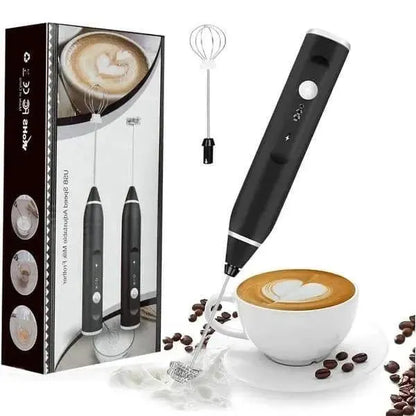 2-in-1 Electric Coffee Beater & Milk Frother – USB Rechargeable Handheld Egg & Cake Mixer