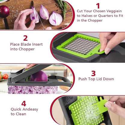16-in-1 Vegetable Cutter & Chopper – Multifunctional Slicer, Dicer, Peeler & Fruit Cutter