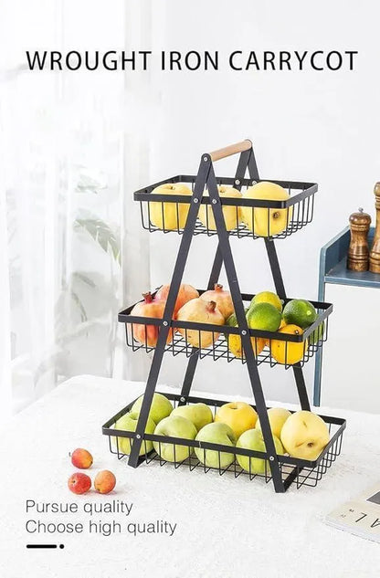 Black Kitchen Fruit Basket – Perfect for Fruits, Vegetables & Decor