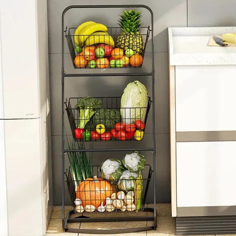 Inclined Metal Fruit Basket Stand – Stylish & Functional Kitchen Rack