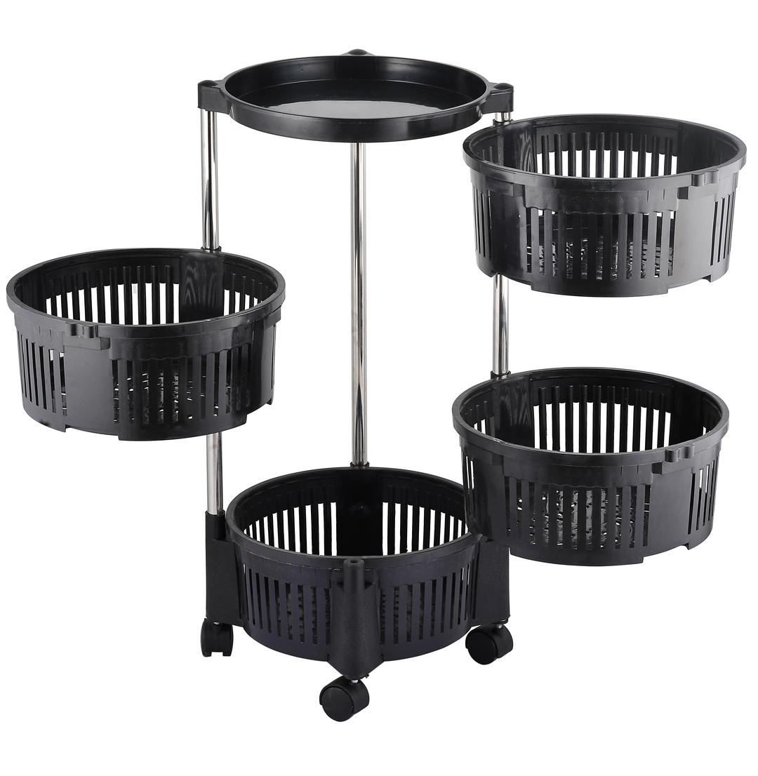 5-Tier & 4-Tier Stylish Plastic Fruit Basket – Rotating Multi-Layer Organizer