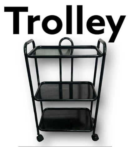 Sleek Black Iron Tea Trolley – Durable & Stylish Serving Cart for Home