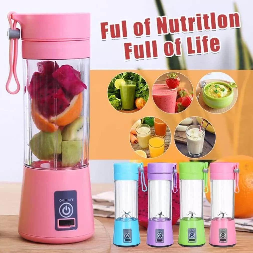 ⚡ 6-Blade Rechargeable Portable Juicer Blender – USB Electric Smoothie Maker | On-the-Go Fruit Mixer (1 Pc)