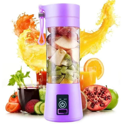 ⚡ 6-Blade Rechargeable Portable Juicer Blender – USB Electric Smoothie Maker | On-the-Go Fruit Mixer (1 Pc)