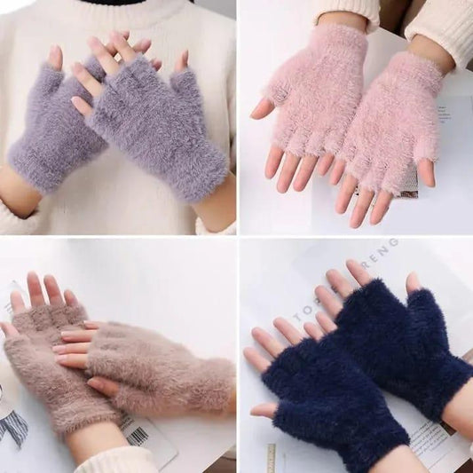 Thermal Wool Fingerless Gloves for Women – Perfect for Extreme Cold Weather