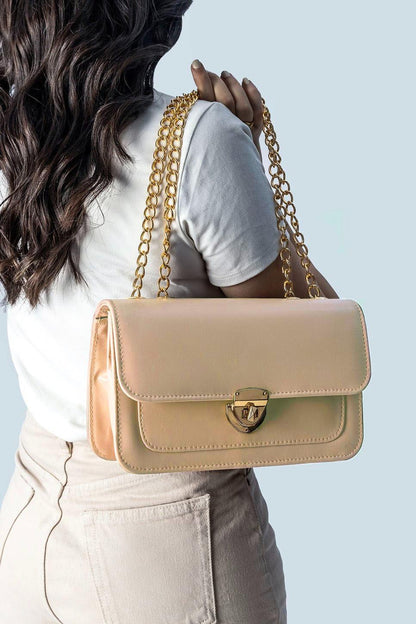 Girls' PU Leather Shoulder Bag – Unique Design, Compact & Stylish Handbag