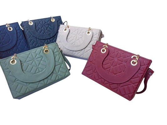 Quilted PU Leather Top Handle Handbag