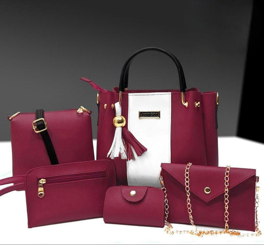 Women’s 5 Pcs PU Leather Handbag Set – Elegance in Every Piece