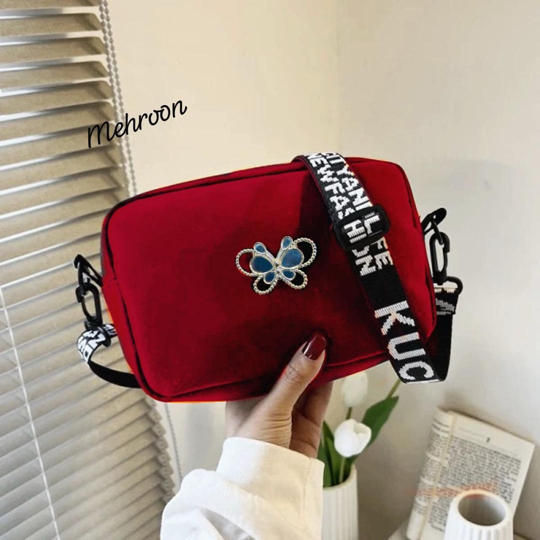 Girls’ Butterfly Crossbody Bag – Multicolor Rexine