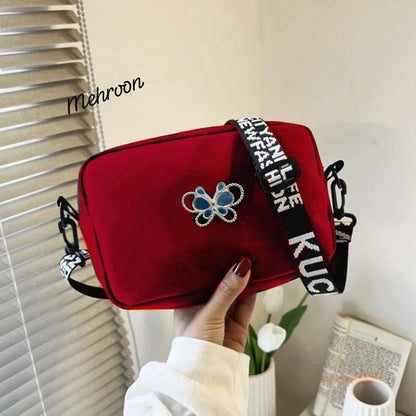 Girls’ Butterfly Crossbody Bag – Multicolor Rexine