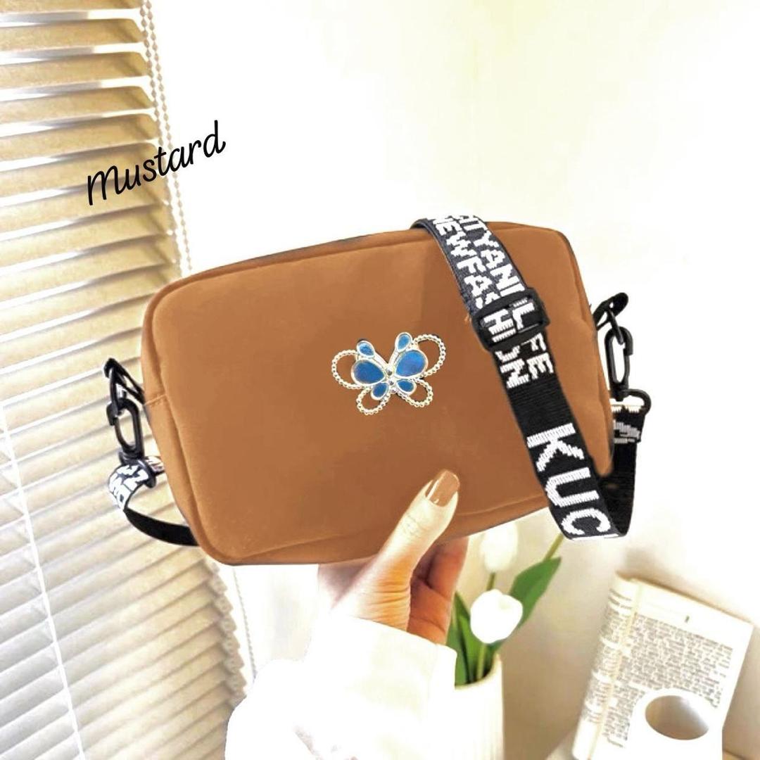 Girls’ Butterfly Crossbody Bag – Multicolor Rexine