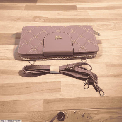 🦋 Elegant Women’s Embroidered PU Leather Clutch – Butterfly Design