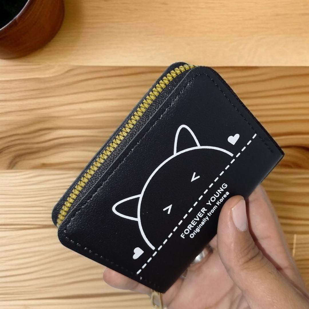 ✨ Women’s PU Leather Zipper Wallet – Compact & Stylish