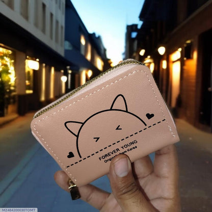 ✨ Women’s PU Leather Zipper Wallet – Compact & Stylish