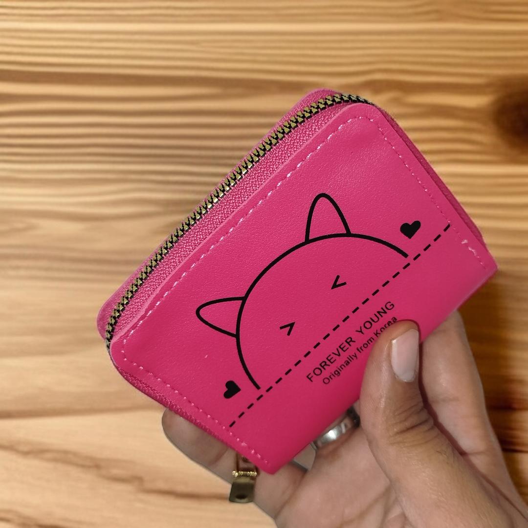 ✨ Women’s PU Leather Zipper Wallet – Compact & Stylish