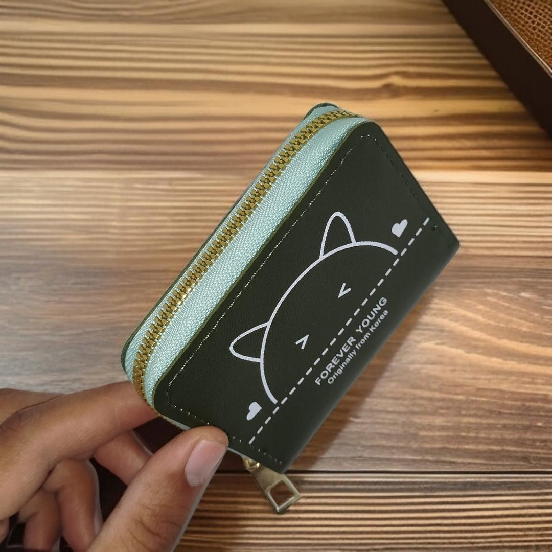 ✨ Women’s PU Leather Zipper Wallet – Compact & Stylish