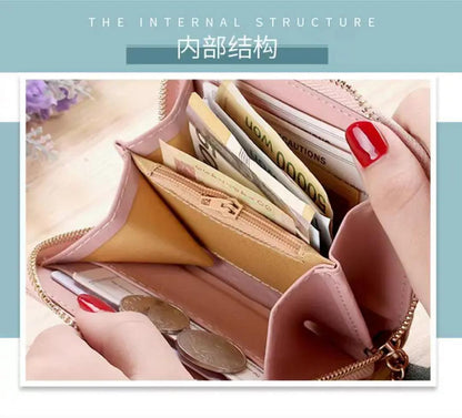 ✨ Women’s PU Leather Zipper Wallet – Compact & Stylish
