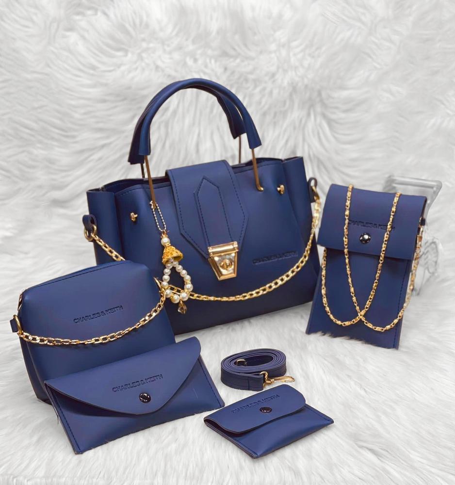 5 Pcs Women’s PU Leather Handbag Set – Multiple Colors