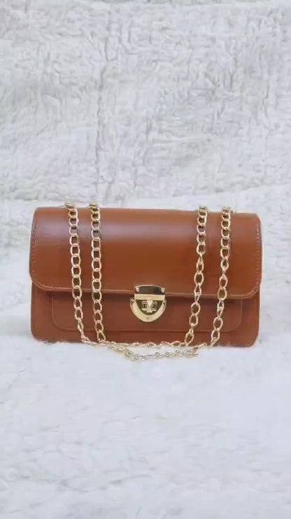 Girls' PU Leather Shoulder Bag – Unique Design, Compact & Stylish Handbag